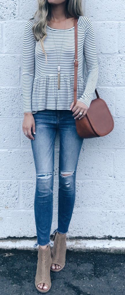 august instagram round-up - pinterestingplans in peplum stripe tee and jeans with booties august instagram round-up - pinterestingplans in peplum stripe tee and jeans with booties