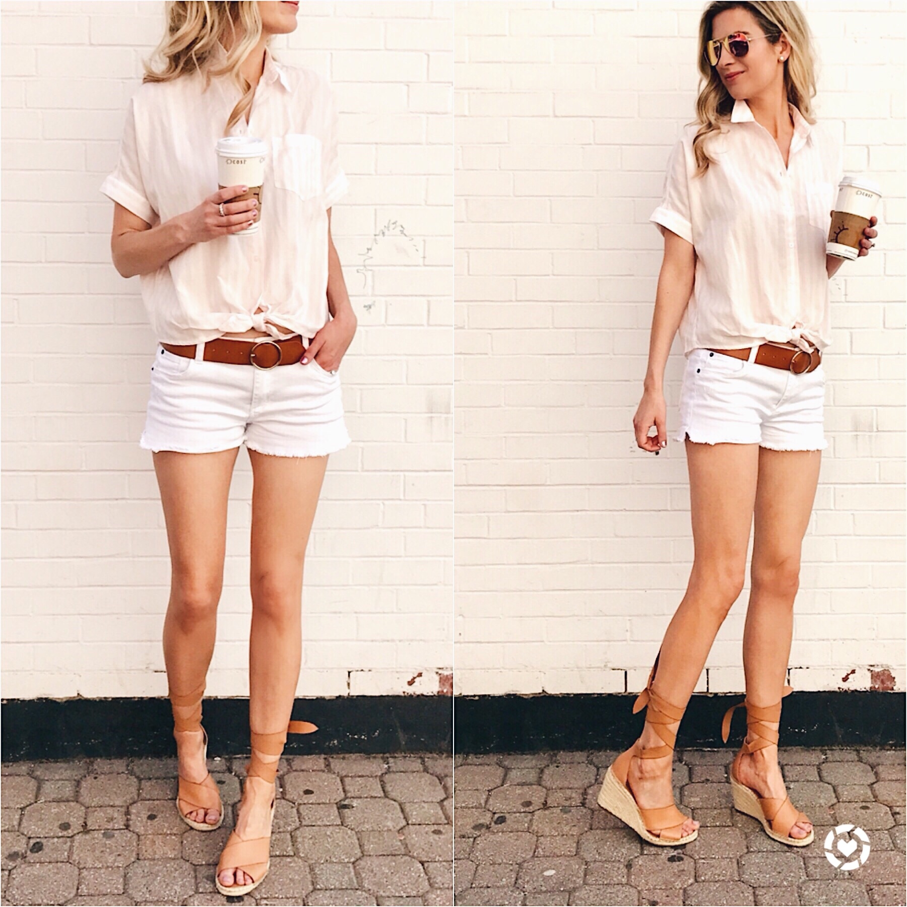 summer outfit ideas - pink tie front 