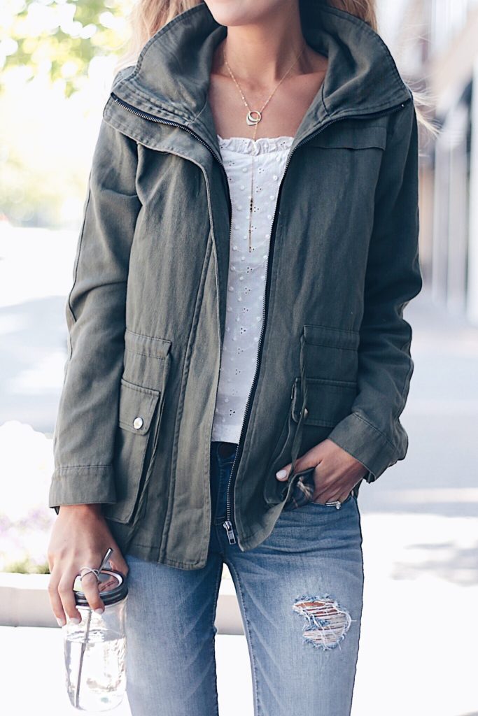 how to edit fashion blog photos - pinterestingplans in green utility jacket Connecticut life and style blogger, Pinteresting Plans answer your most asked questions about how to take and edit fashion blog photos.