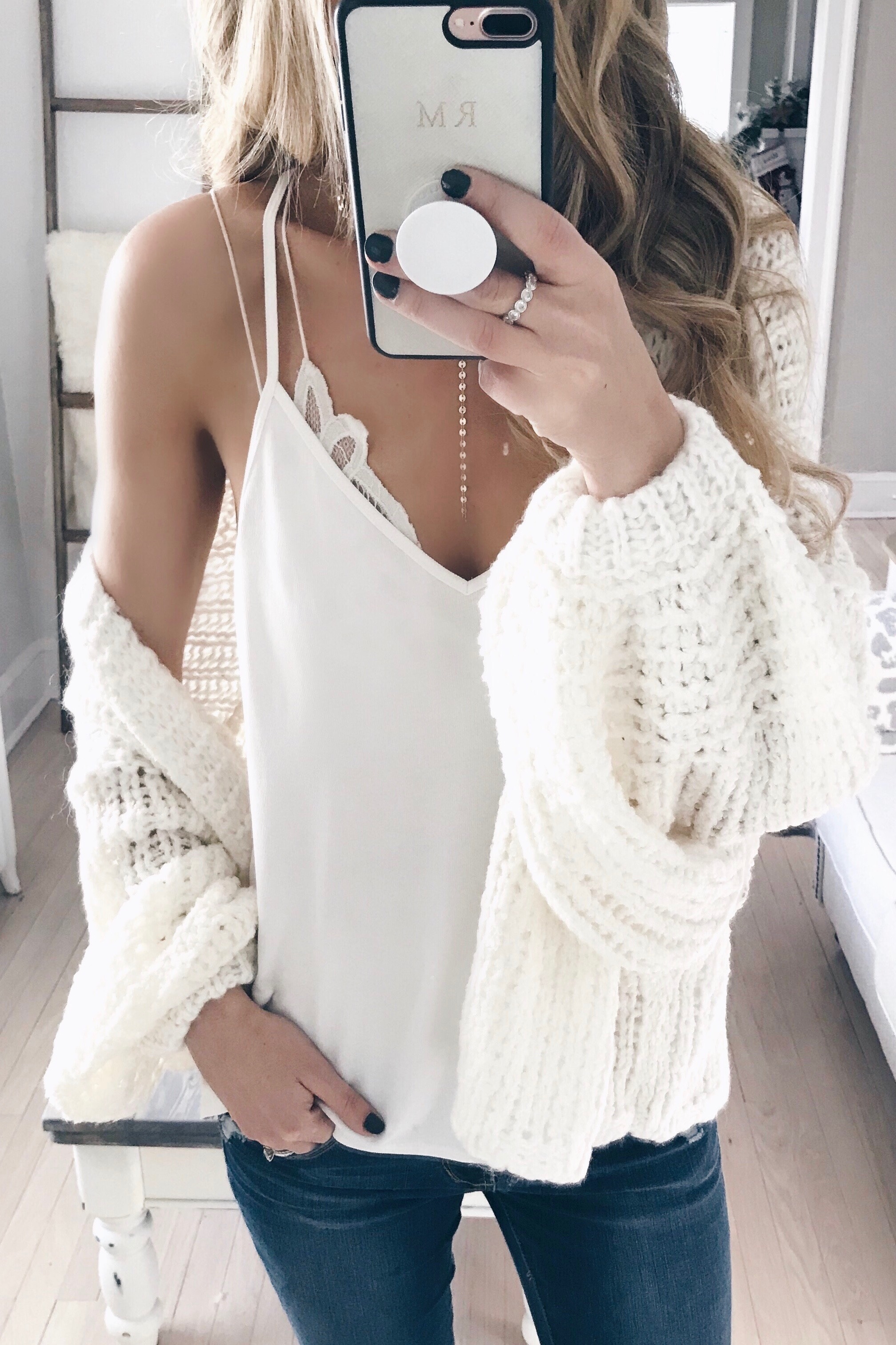 white cami outfit