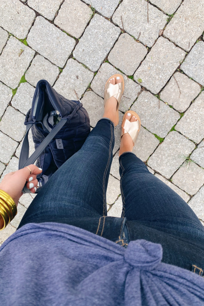 affordable women's jeans and rose gold sandals on pinterestingplans fashion blog