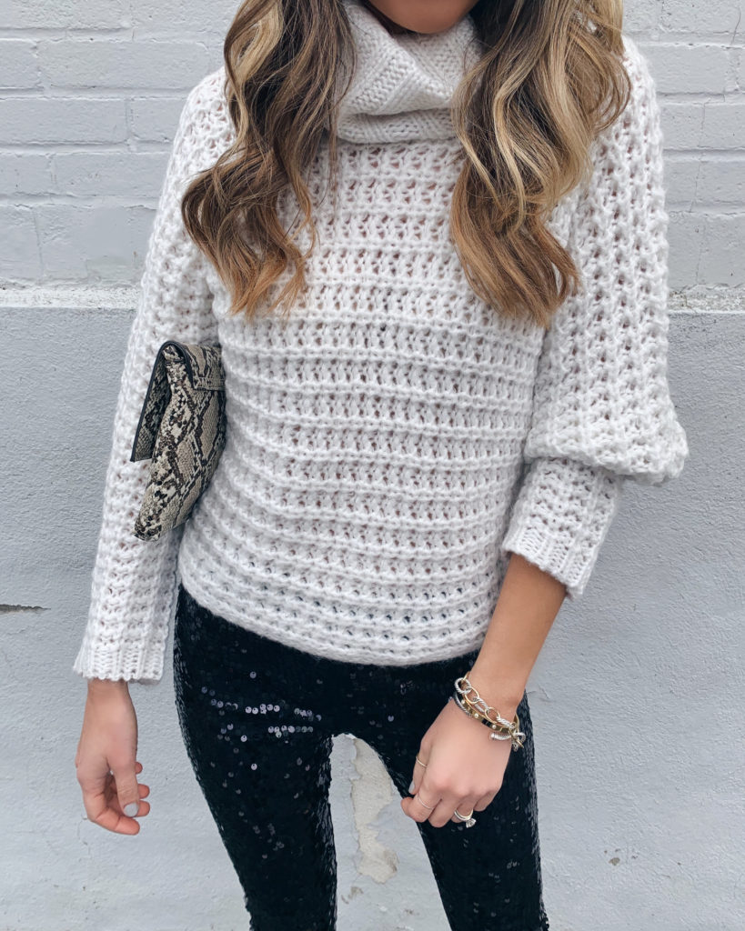 Express cream oversized cow neck knit dolman sweater
